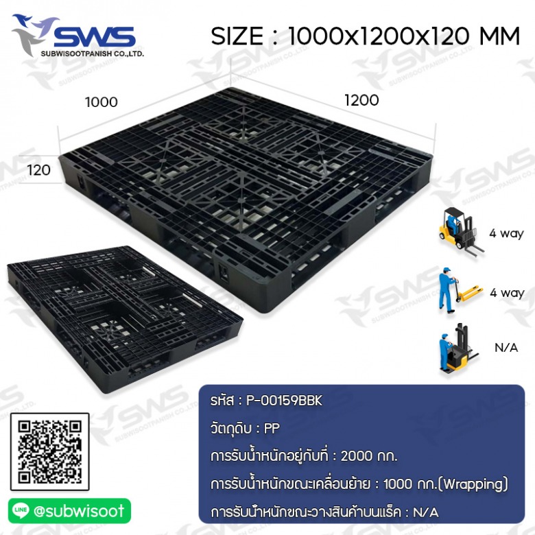 ขนาดพาเลทพลาสติกส่งออก
